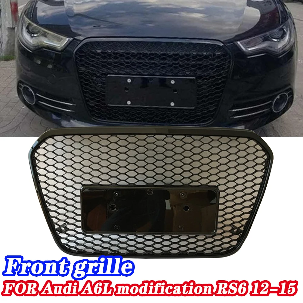

Suitable for Audi A6L modified RS6 grille 12 13 14 15 models upgraded honeycomb RS6 front face grille mesh