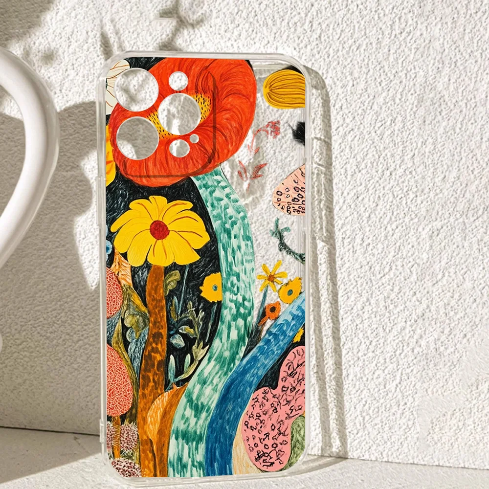 

Fantasy Flowers Print Silicone Phone Case for IPhone 17 16 15 14 13 12 11 Pro Xs Max Air Mini 7 8 6 6s Plus SE 2020 2022 Cover