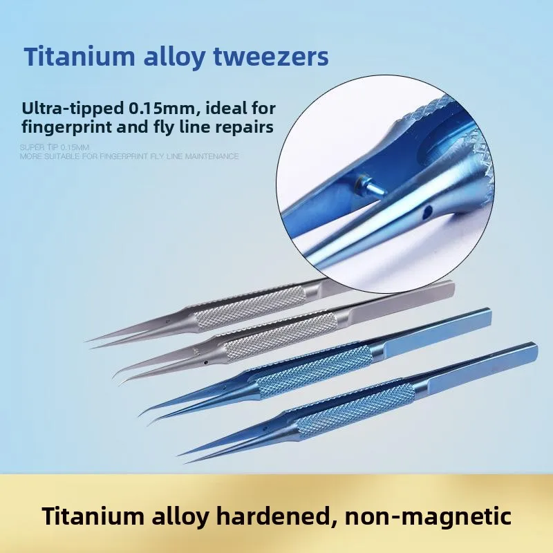 

Precision Tweezers Titanium Alloy Microscopic Fingerprint Flying Line Repair Nosepads Home Sewing DIY Tools Sharp Nipper