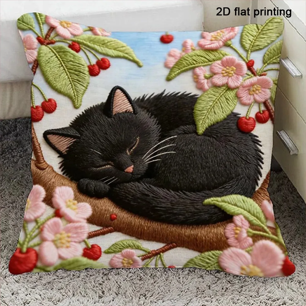 2D Flat Printed Peach Skin Cushion Cover Cute Puppy Pineapple Airplane Throw Pillow Case For Kids Room Sofa Living Room Decor