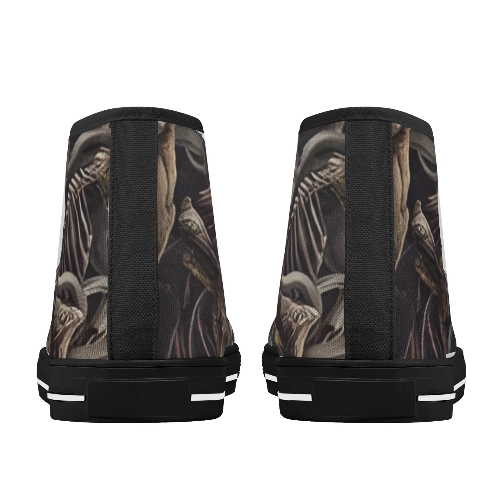 Men's Canvas Shoes Skeleton Gothic Skull Prints Classic High Top Vulcanized Shoes Teens Boys Flats Walking Shoes