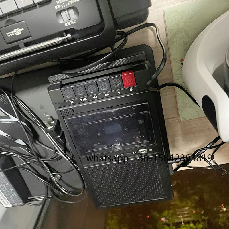 Retro Portable Cassette Recorder Walkie-Talkie Player All-In-One Nostalgic Tape Player with Playback Function