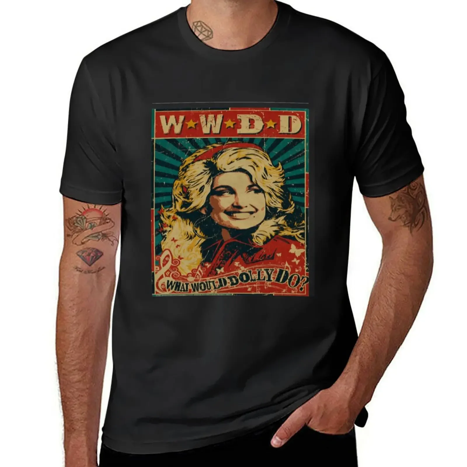 Wwdd What Would Dolly Do T-Shirt oversized t shirt Aesthetic clothing basketball graphic tees mens graphic t-shirts anime