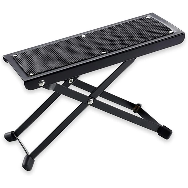 Aiersi-Metal Guitar Footrest Pedal, Adjustable Height, Non-Slip Pads, Foldable Guitar Accessories