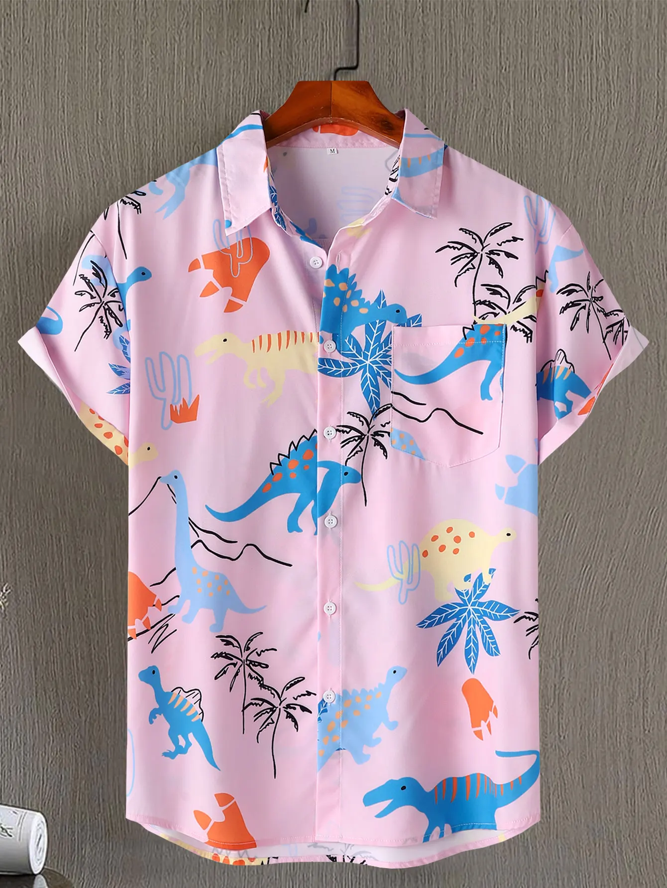 

Мужская Уличная мода, летняя повседневная рубашка, гавайский мультяшный принт, повседневные свободные рубашки, пляжные свободные топы с коротким рукавом