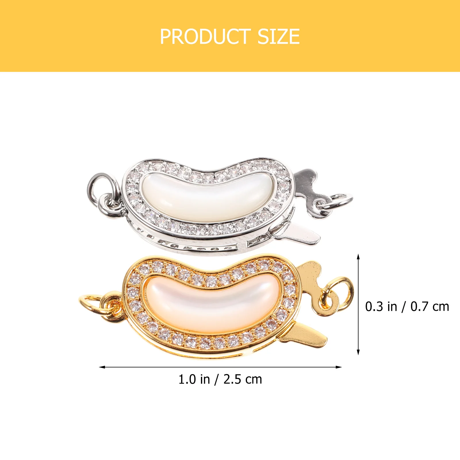 

2pcs Pearl Clasp Diy Copper Necklace Clasps Bracelet Clasps Jewelry Supplies Smooth Surface Easy Install Connector For Diy