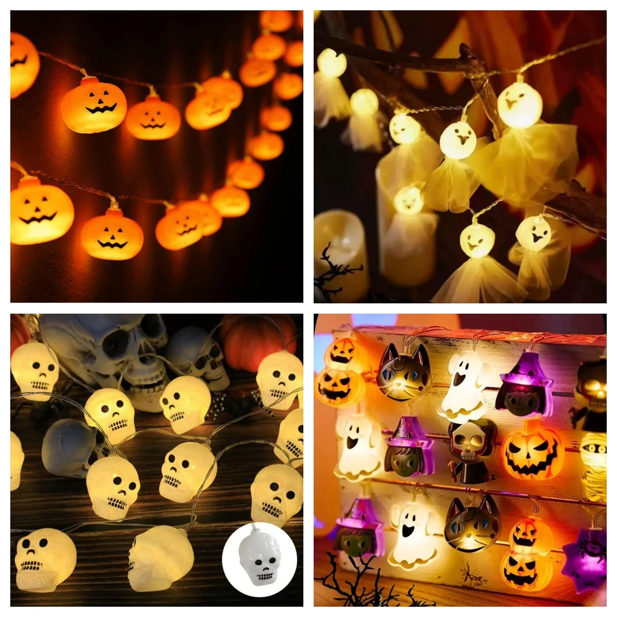 3M Halloween Kürbis Lichterketten Kürbis Laterne Batteriebetriebene LED Lichterkette für Party Urlaub Horror Atmosphäre Dekor