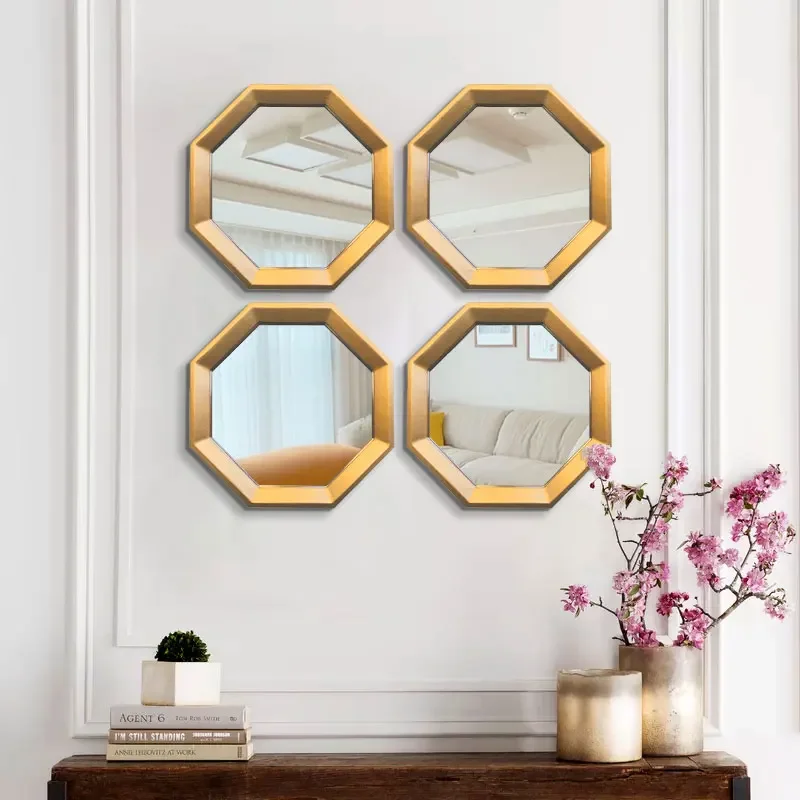 Room Fireplace Combination Wall Hanging Imitation Octagon Background Interior Decoration
