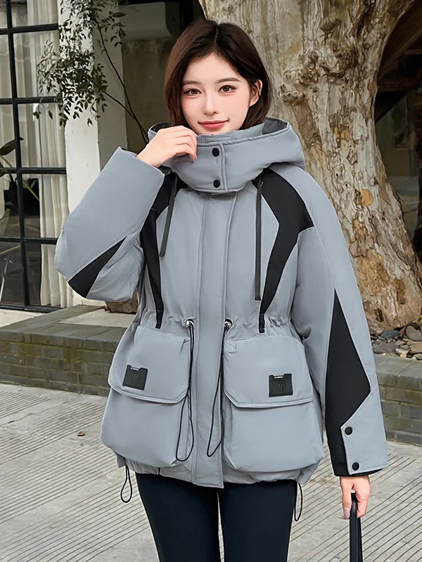 

Winter Thiened Cotton Jaet Women's Knee-Length Warm Coat Faionable Versatile Slimming Mid-Length Over-Knee Coat