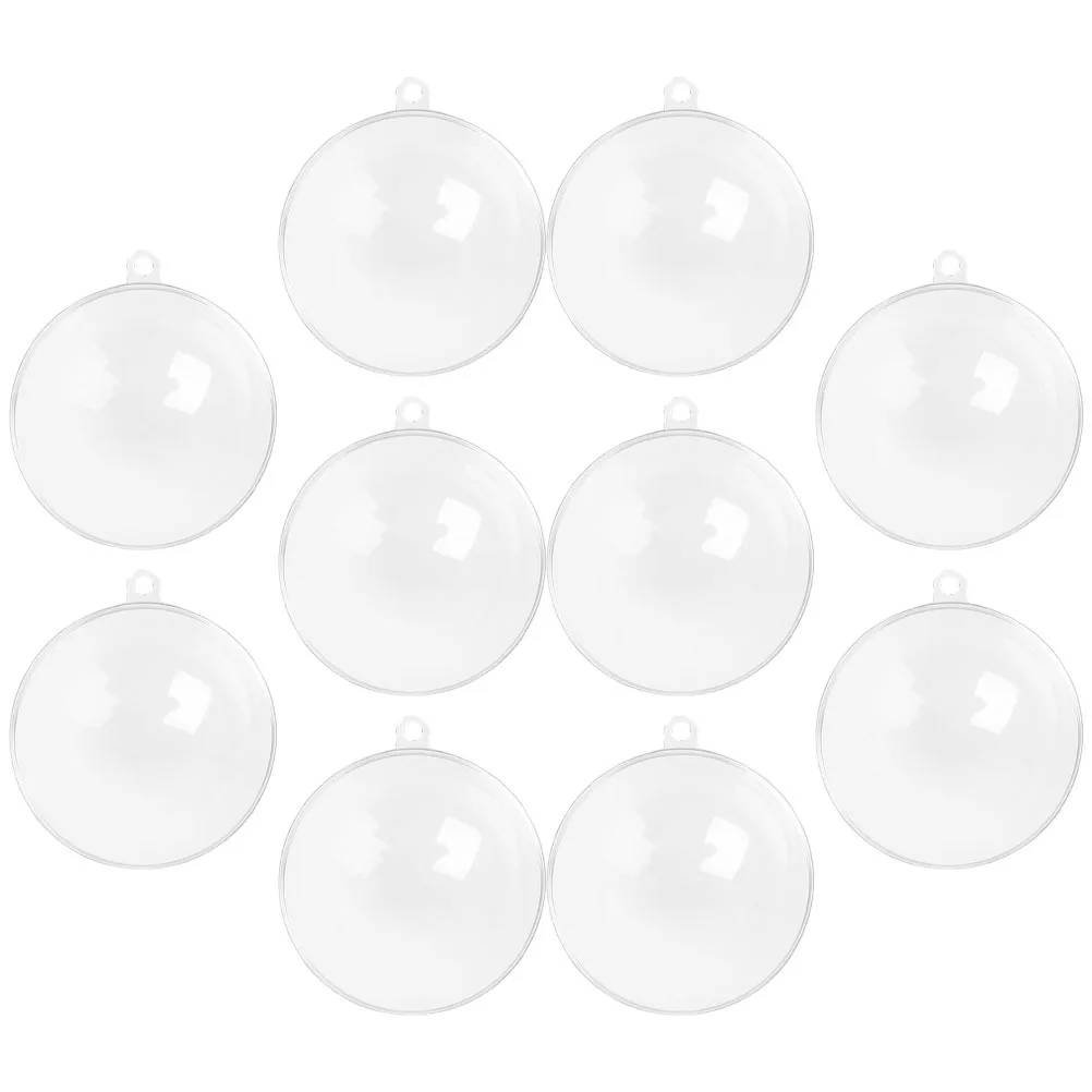 

10Pcs Clear Fillable Plastic Balls Xmas Tree Hanging Decorations Christmas Holiday Party Pendants Clear Plastic Ornaments
