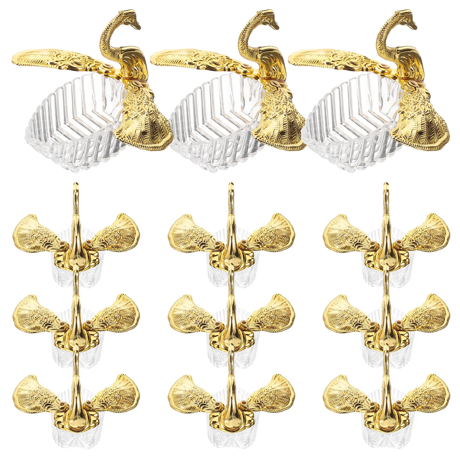 

12 шт. коробок для конфет в форме лебедя, декоративные пластиковые контейнеры для конфет, подарочная упаковка для вечеринок, домашний декор в форме лебедя