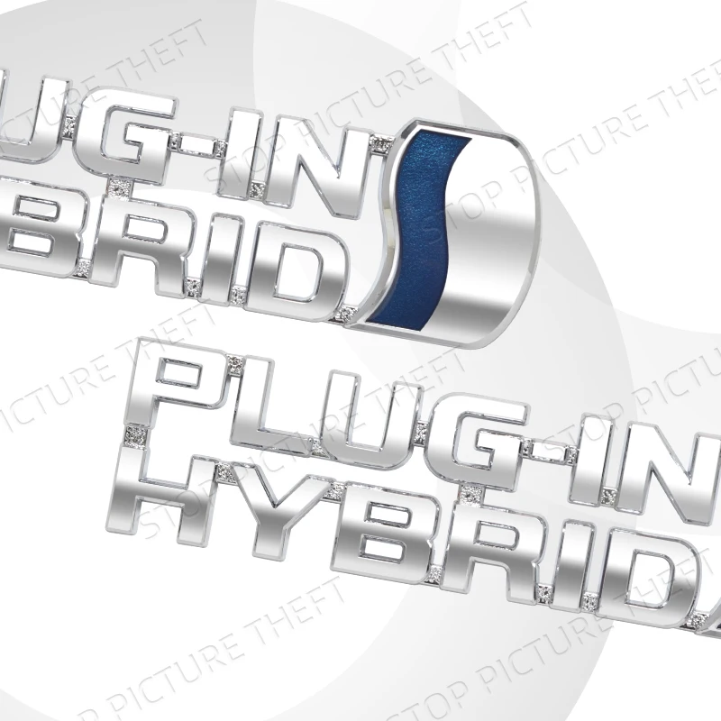 Metal Alloy Plug-in Hybrid Logo Car Trunk Fender Sticker Side Emblem Badge For Toyota RAV4 Camry RAV4 Prius Prado C-HR Hilux GR