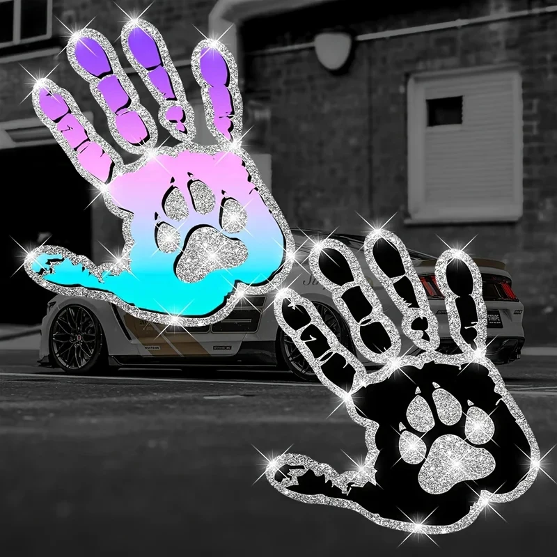 Sparkling Diamond Glitter Border Auto Decor Sticker with Gradient Color Design