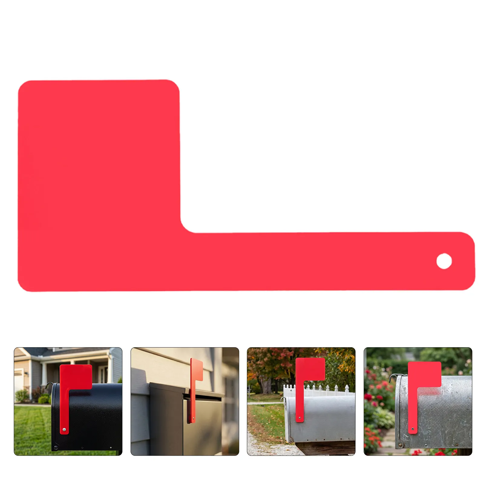 4 pièces, drapeaux de boîte aux lettres de remplacement, mini drapeaux rouges en acrylique, rotatifs, universels pour extérieur, patio, jardin, surfaces en bois, métal et brique