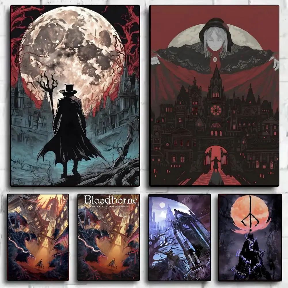Gothic Dark Soul Bloodborne Poster Room Wall Art Decor Waterproof Stickers For Home Bar Bedroom Decoration
