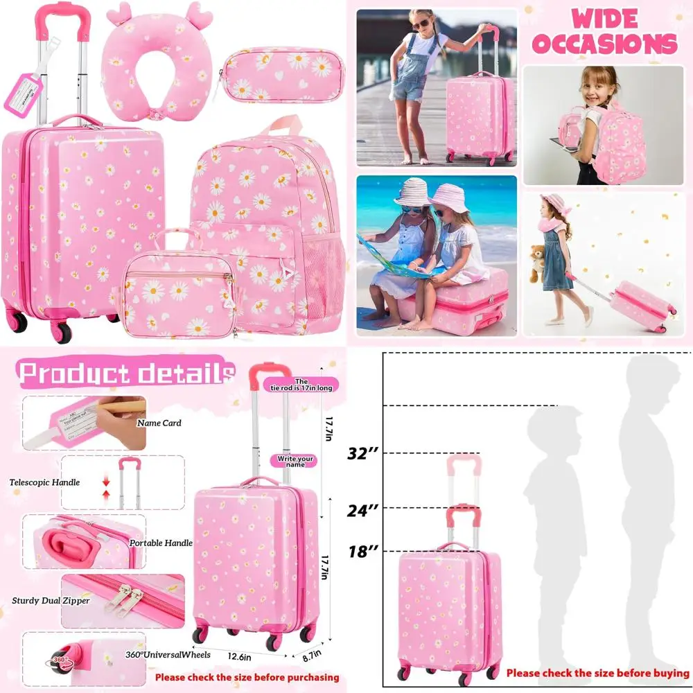 Детский 17-дюймовый набор чемоданов на колесиках с леопардовым узором для мальчиков и девочек — идеальный подарок для школы и путешествий