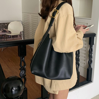 1Pcs All-Match Women Shoulder Bag Solid Fashion Handbag Crossbody Bag Women's Minimalist PU Leather Bag For Work