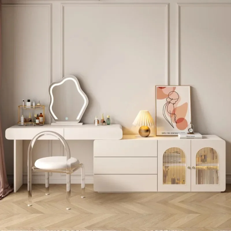 

Vanity Cabinet Dressing Table Storage Mobile Organizer Girls Salon White Dressing Table Mirror Schminktisch Hotel Furniture