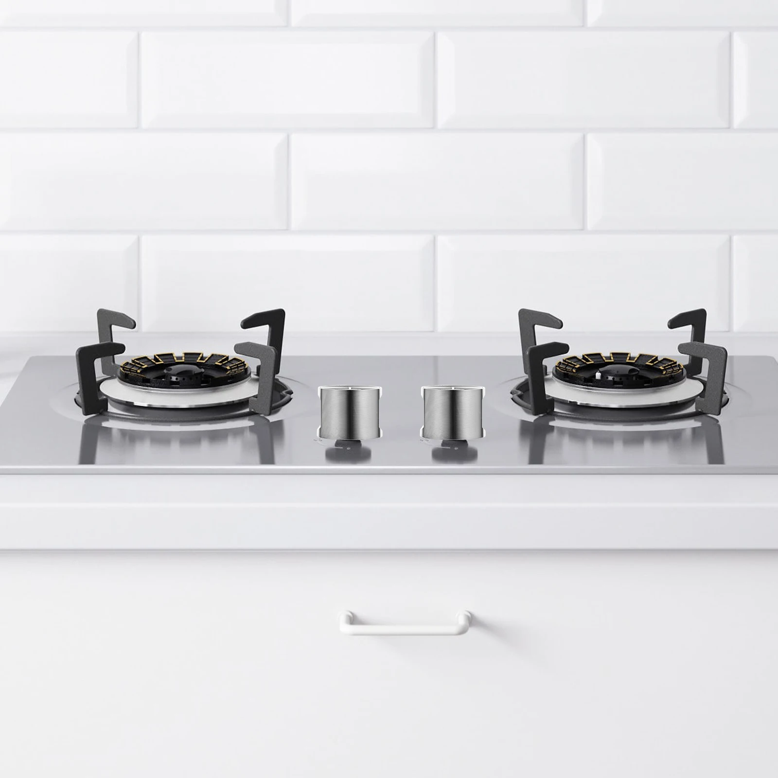 

2Pcs Gas Stove Switch Knob Stainless Steel Universal Cooktop Burner Control Replacement Knobs for Home Kitchen Restaurant