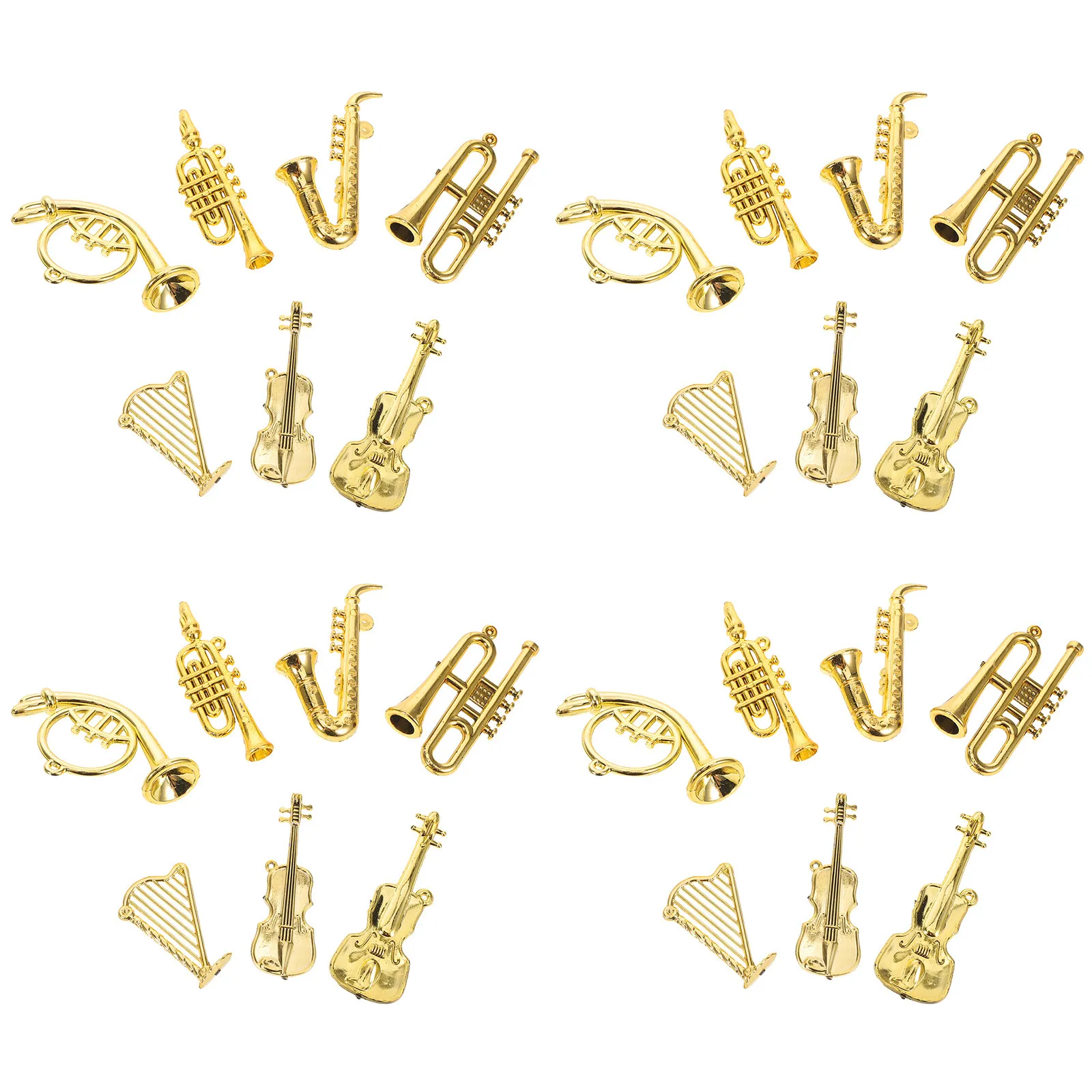 

Набор из 35 миниатюрных музыкальных инструментов: аксессуары для кукольного домика, мини-гитары, скрипки, трубы, украшения