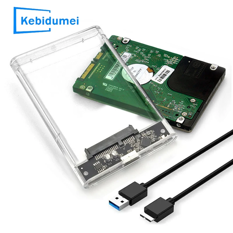 2.5 polegada transparente hdd ssd gabinete usb 3.0 hdd caso usb para sata disco rígido externo caso para portátil ssd caixa de disco rígido