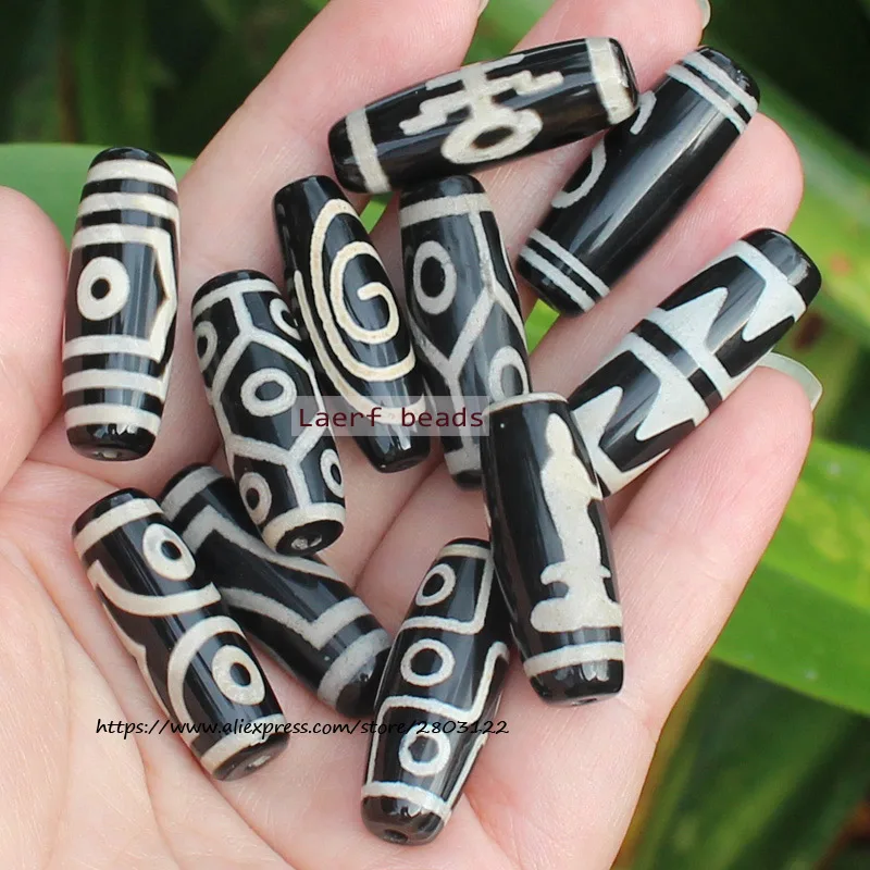 Good Qulity ! Natural Black Agate 28-30mm Many patterns Tibet Dzi Agate,Lucky Symbol,Powerful Amulet,For DIY Jewelry Making !