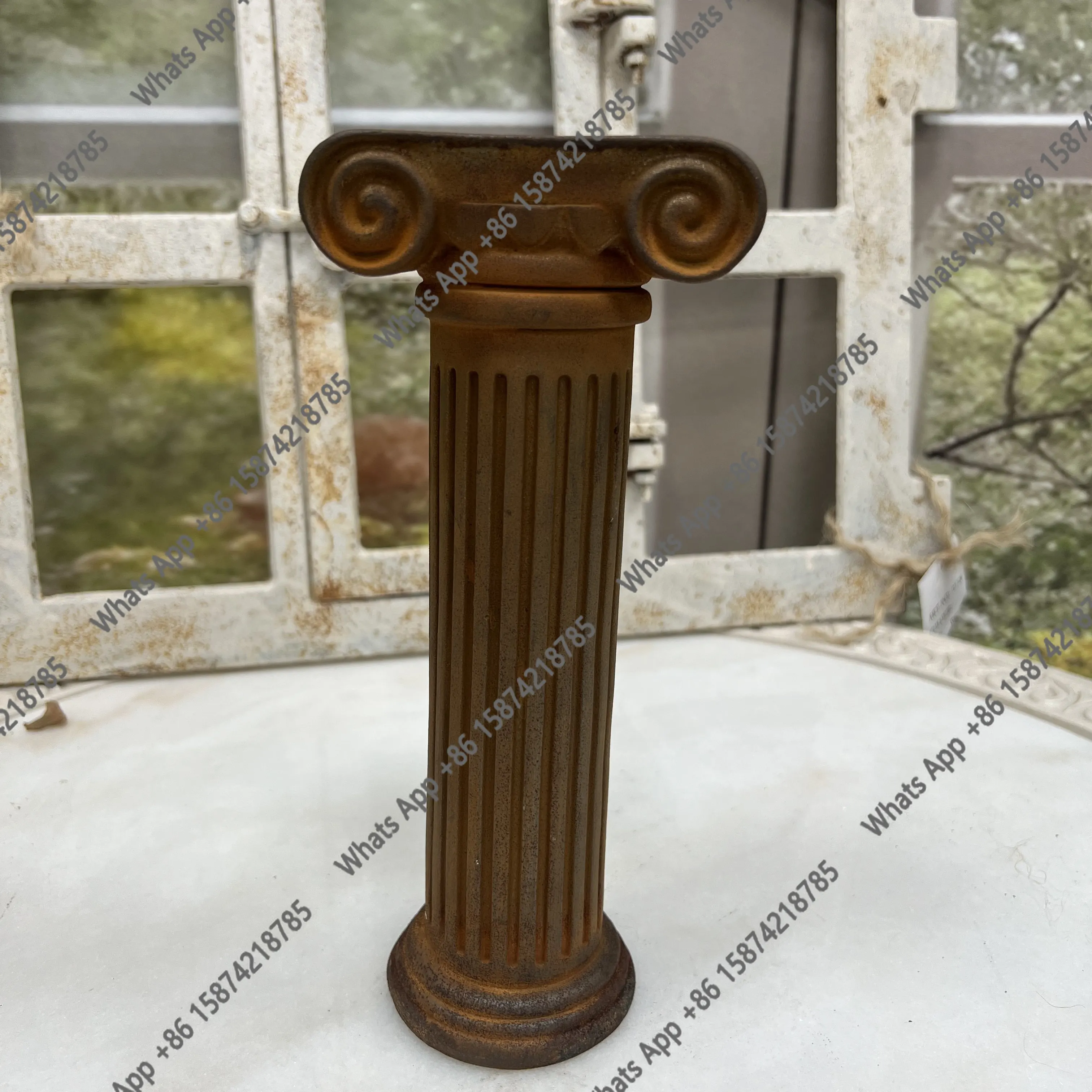 Q Craft Cast Iron Roman Column Base Ornament Balcony Windowsill Terrace Garden Gardening Villa Foreign Trade Export