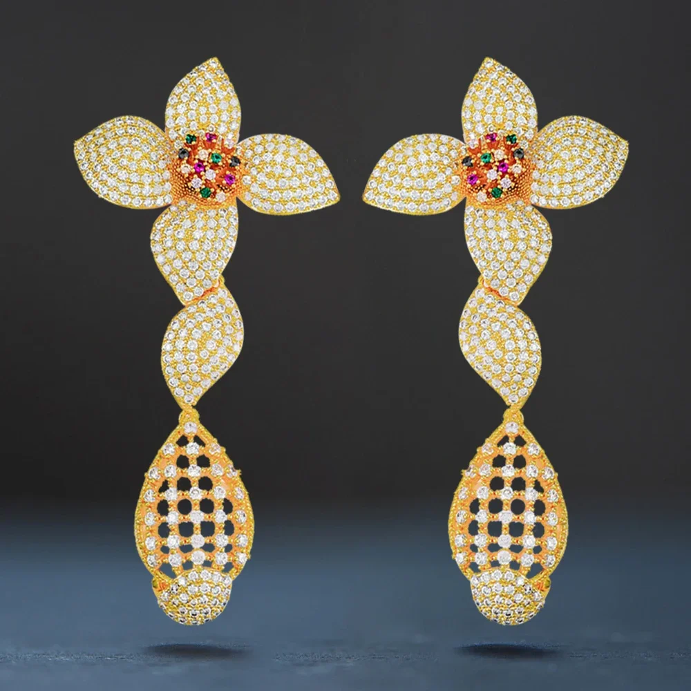 

Kellybola New Fashion Romantic Trend original Charm Flower Earrings for Women Bridal Wedding Engagement Show Party Jewelry