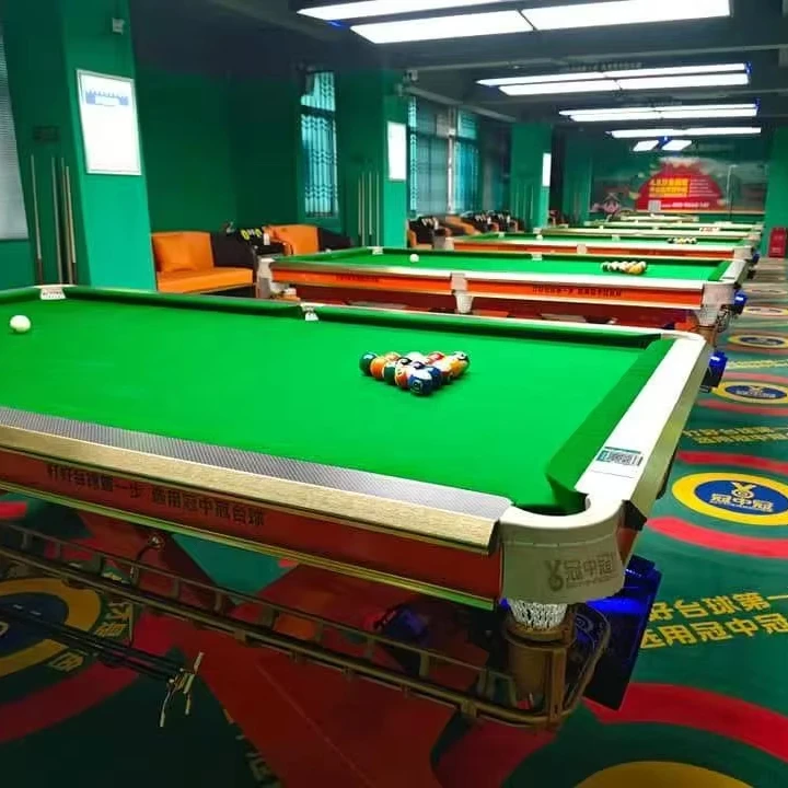 Traditional Chinese 8 Ball Pool Table Solid Oak Wood with Durable Steel Frame for Home Club Snooker Billiard Games