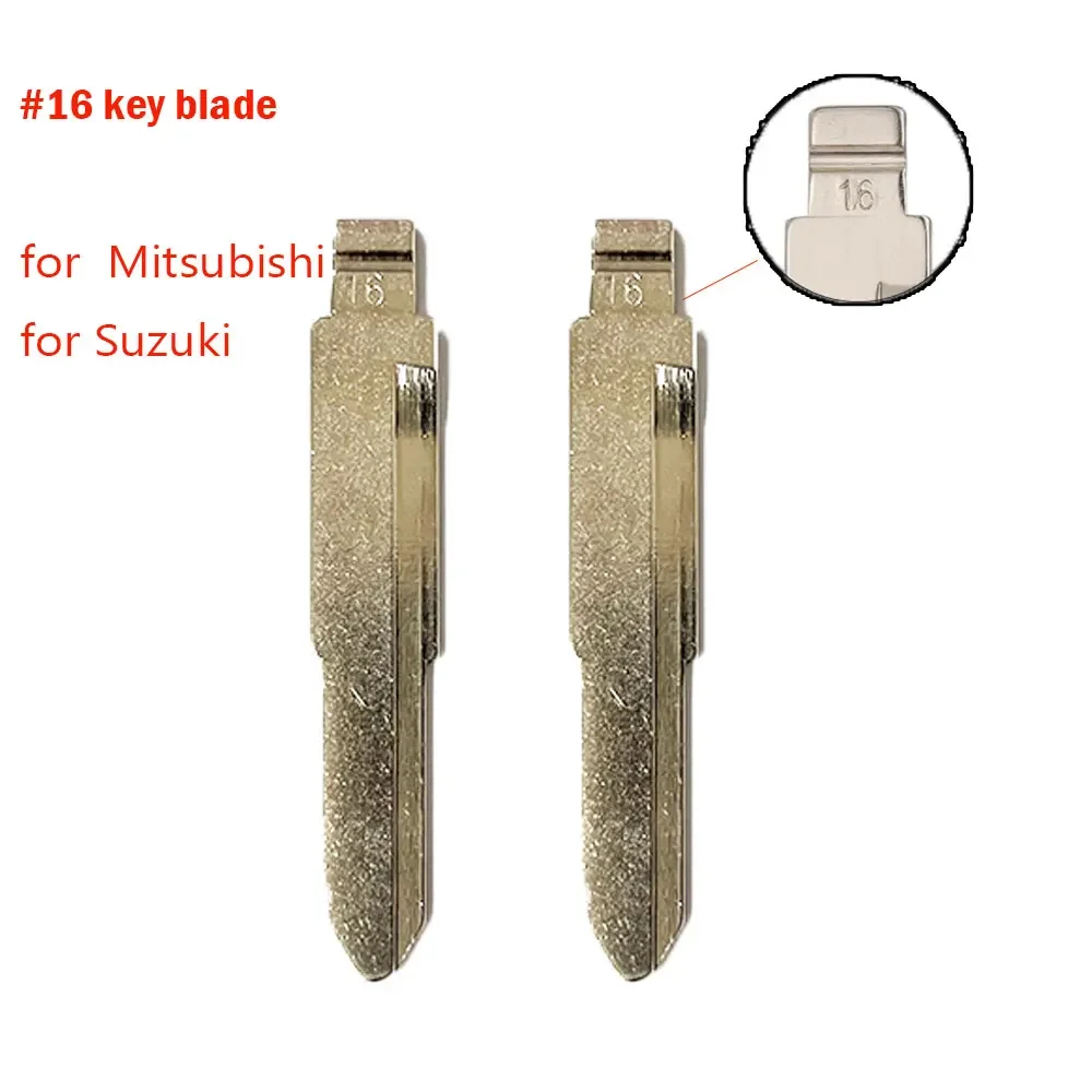 10pcs #16 Uncut Flip Blank Key Blade KD VVDI Remote Car Key Blade for Mitsubishi Suzuki Alto Car Key Replacement Accessories