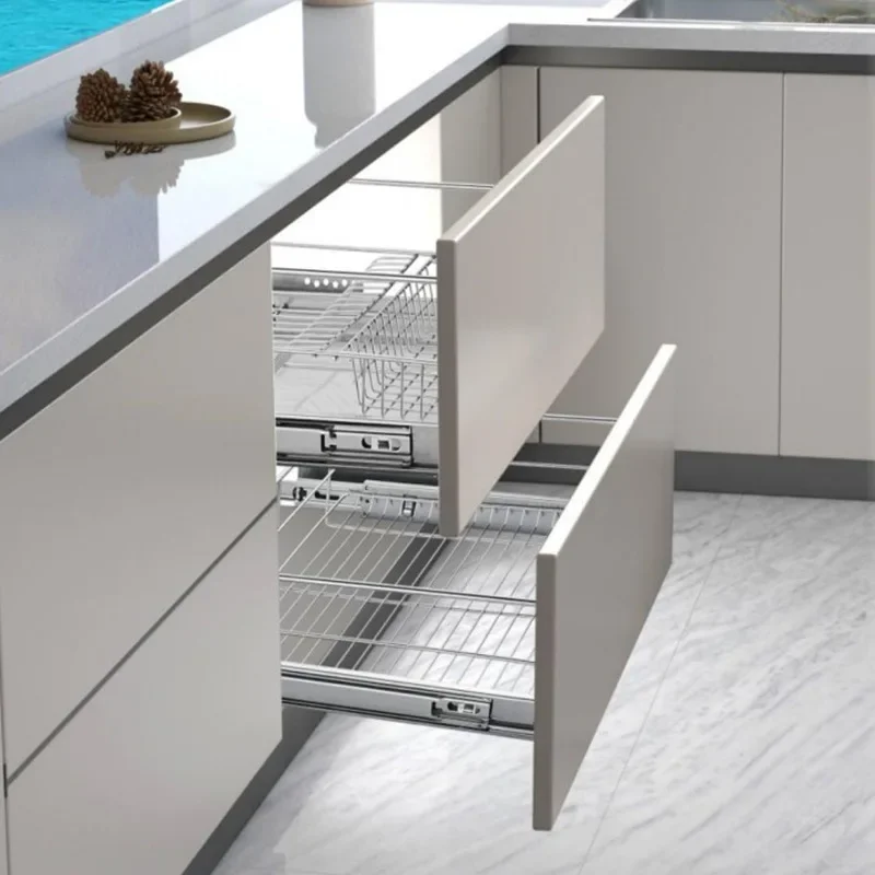Amazon cross-border cabinets, kitchen four-side basket drawers, multi-functional pots, dishes, basketcabinets, inner shelves