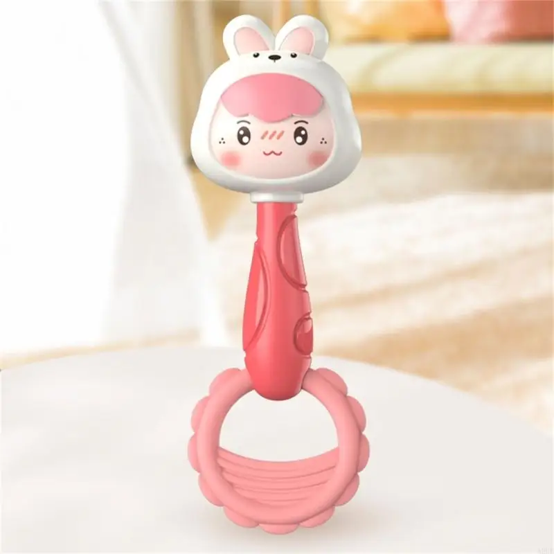 Handheld Baby Cartoon Dinosaurus Baby Shaker Speelgoed voor Gehoor Zintuiglijke Stimulatie Baby Speelgoed Rammelaar Dinosaurus Shaker A2UB