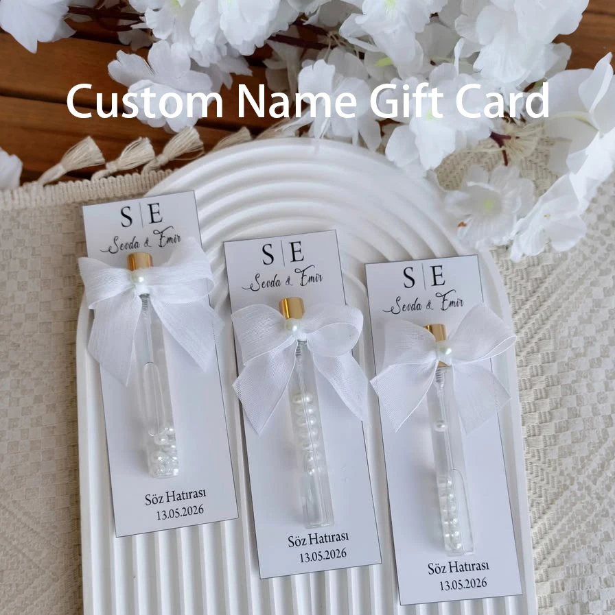 Custom Wedding Perfume Gift Card For Guest Personalized Name Text Print Henna Day Thank You Bridal Shower Engagement Decoration