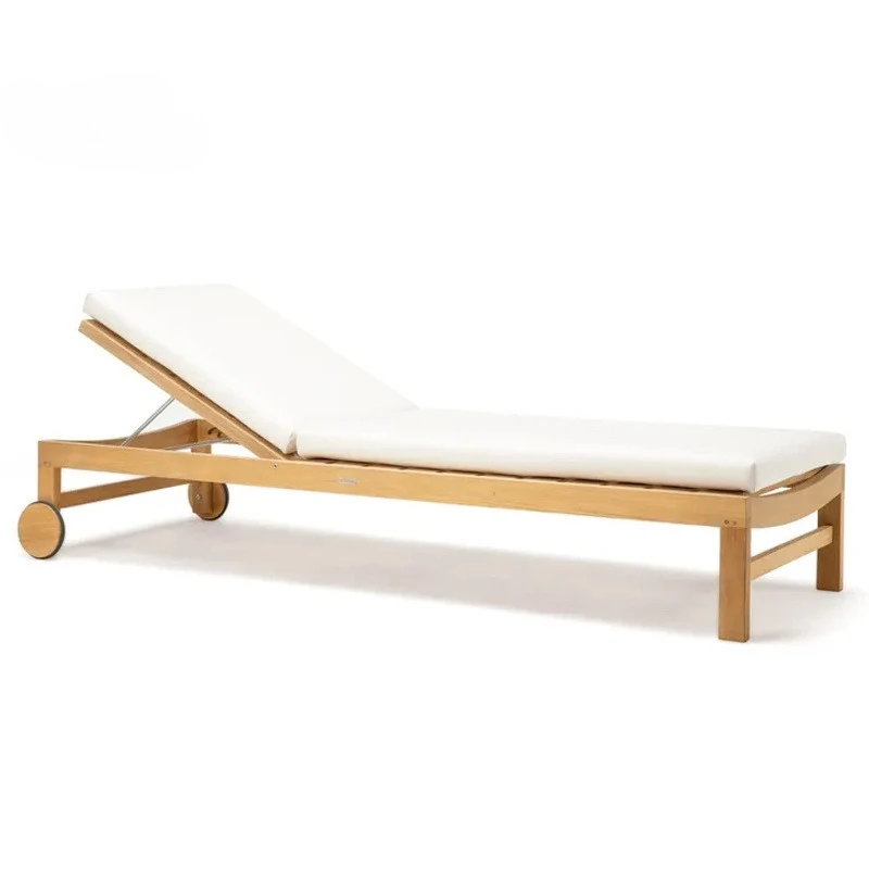 Outdoor Sun Lounger Swimming Pool Aluminium Teak Wood Beach Hotel Rattan Double Metal Garden Beds Sun Loungers for Pool Side