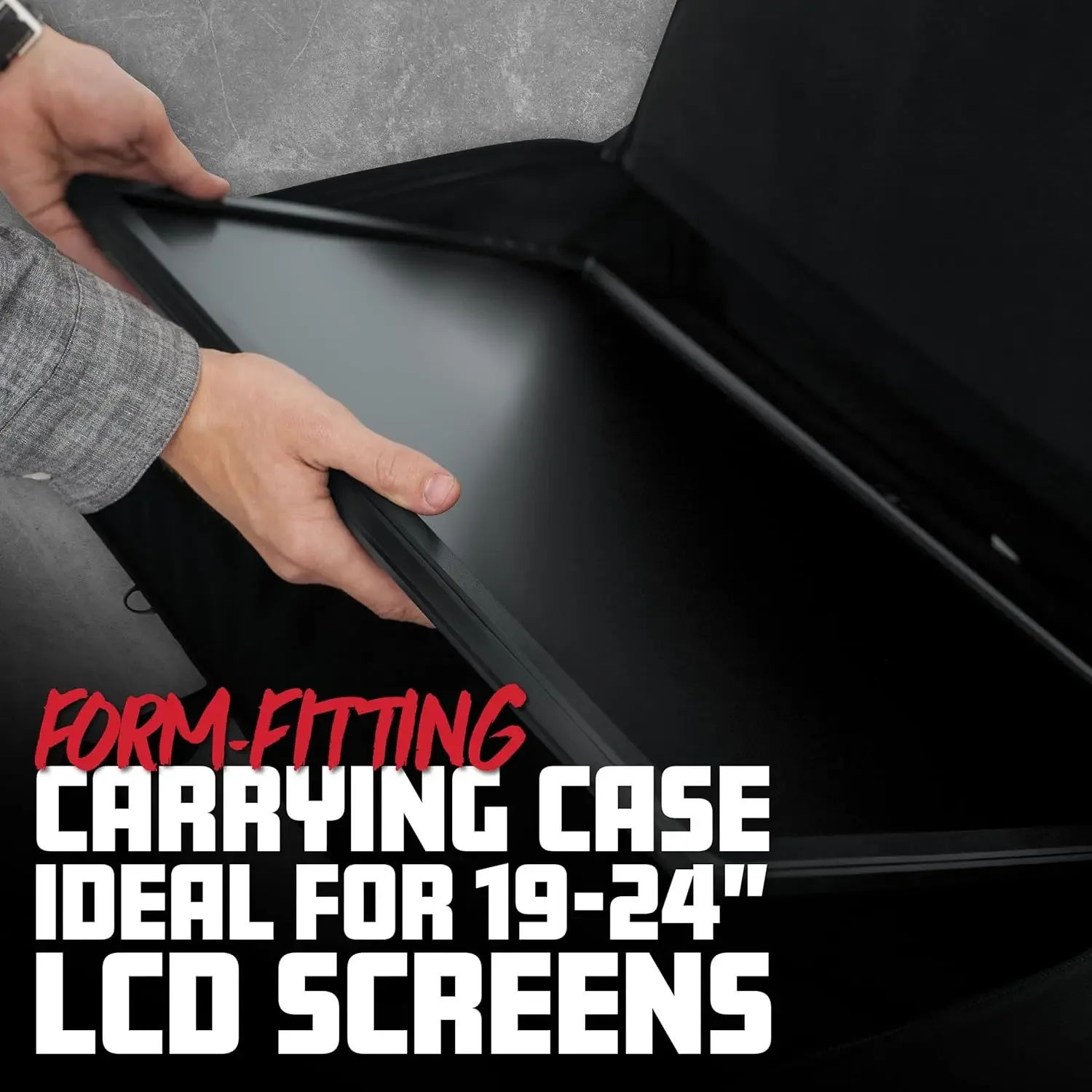 حقيبة حمل مبطنة من النايلون لنقل شاشات LCD وشاشات وأجهزة التلفاز بين 19 بوصة - 24 بوصة (G-LCD-TOTE-SM) #3