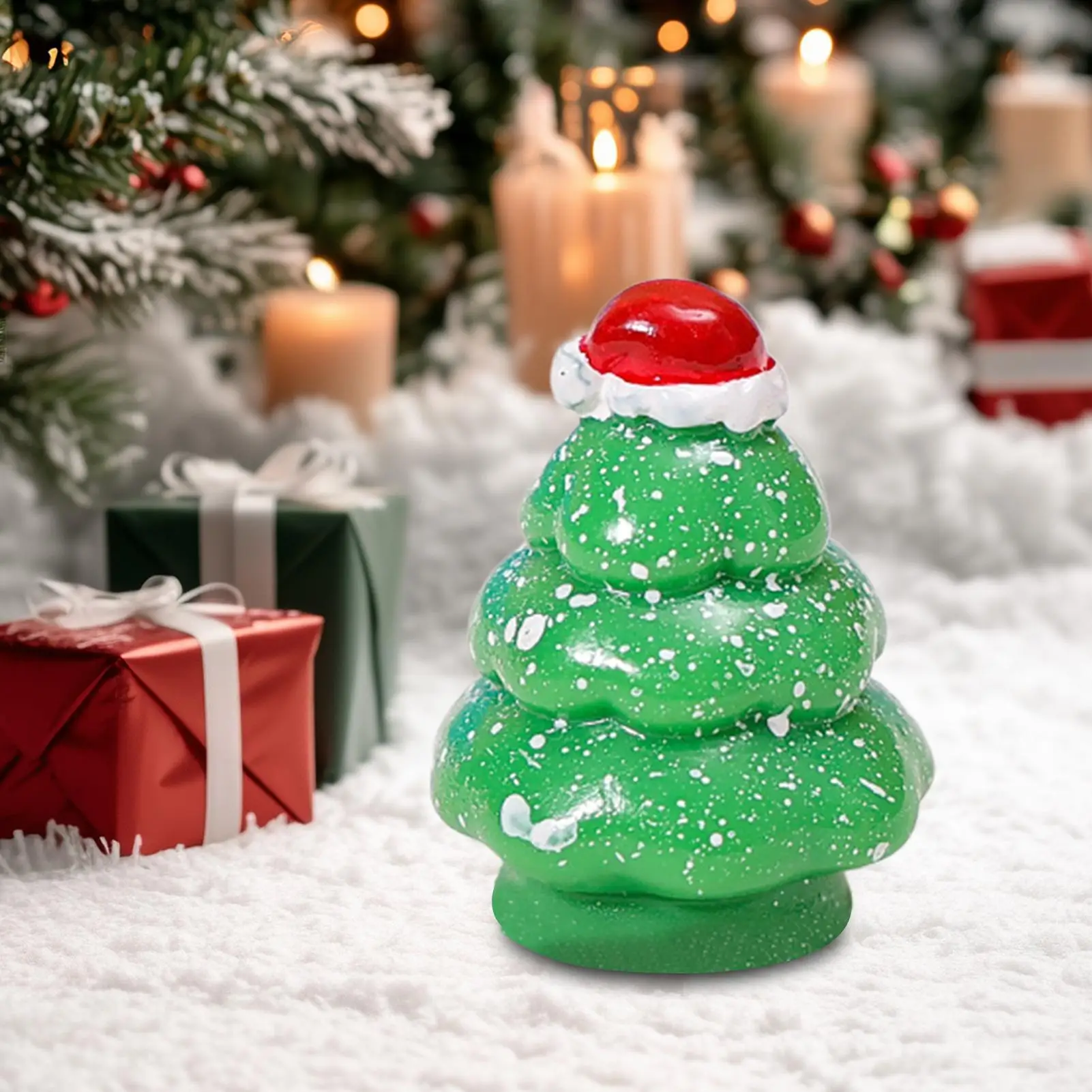 Resin Christmas Trees Miniature Mini Cute Fairy Garden Home Ornament Creative Landscape DIY Craft Decoration