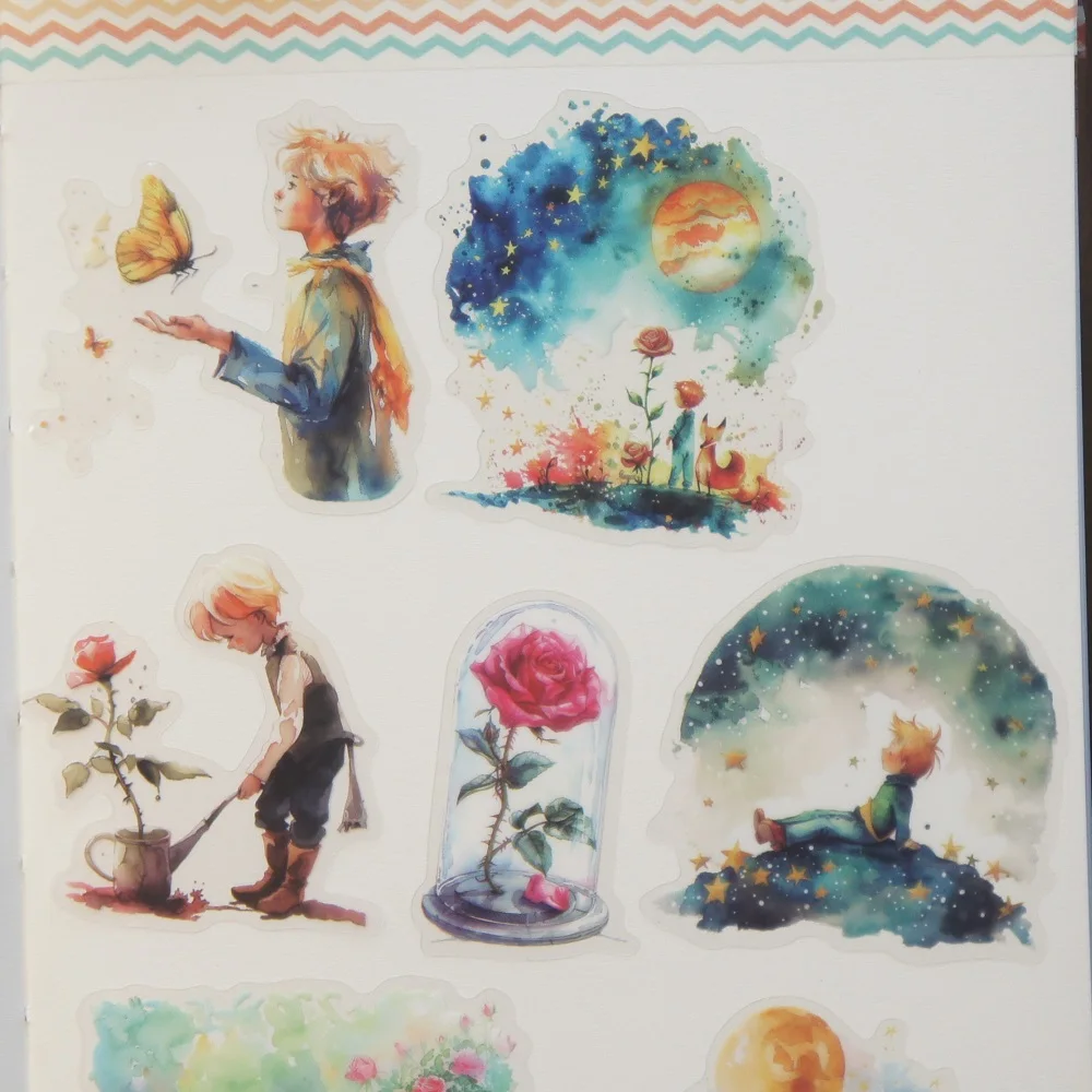 

28pcs Fairy Tale Prince and Red Rose Style PVC and Paper Sticker Scrapbooking DIY Gift Packing Decoration Tag