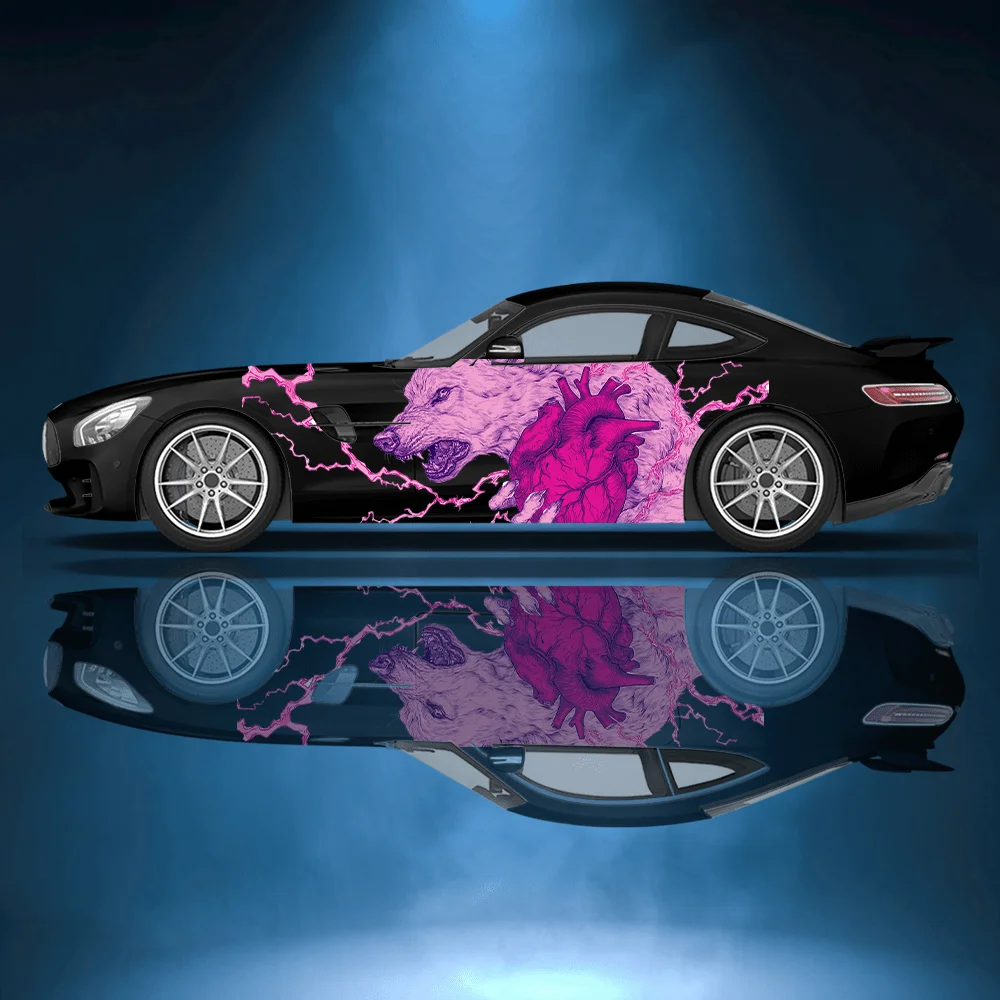 

Horrible Roaring Werewolf Car Vinyl Wraps Decal Self-adhesive PVC Sticker Suitable for Trucks SUV Decoration Auto Accessories