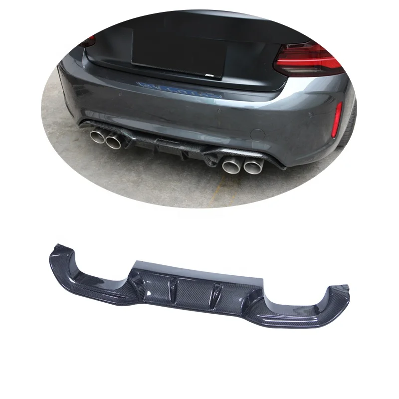 Factory wholesale F87 AK Style Rear Bumper Lip Carbon Fiber M2 Car Rear Diffuser For BMW F87 M2C 2018+