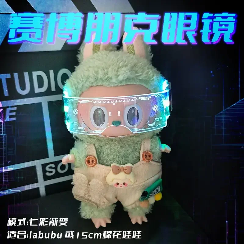 

LED Glowing Glasses Decorative Light Glasses Colorful Change LED Glasses For Labubu Doll'S Clothes Outfit Accessories