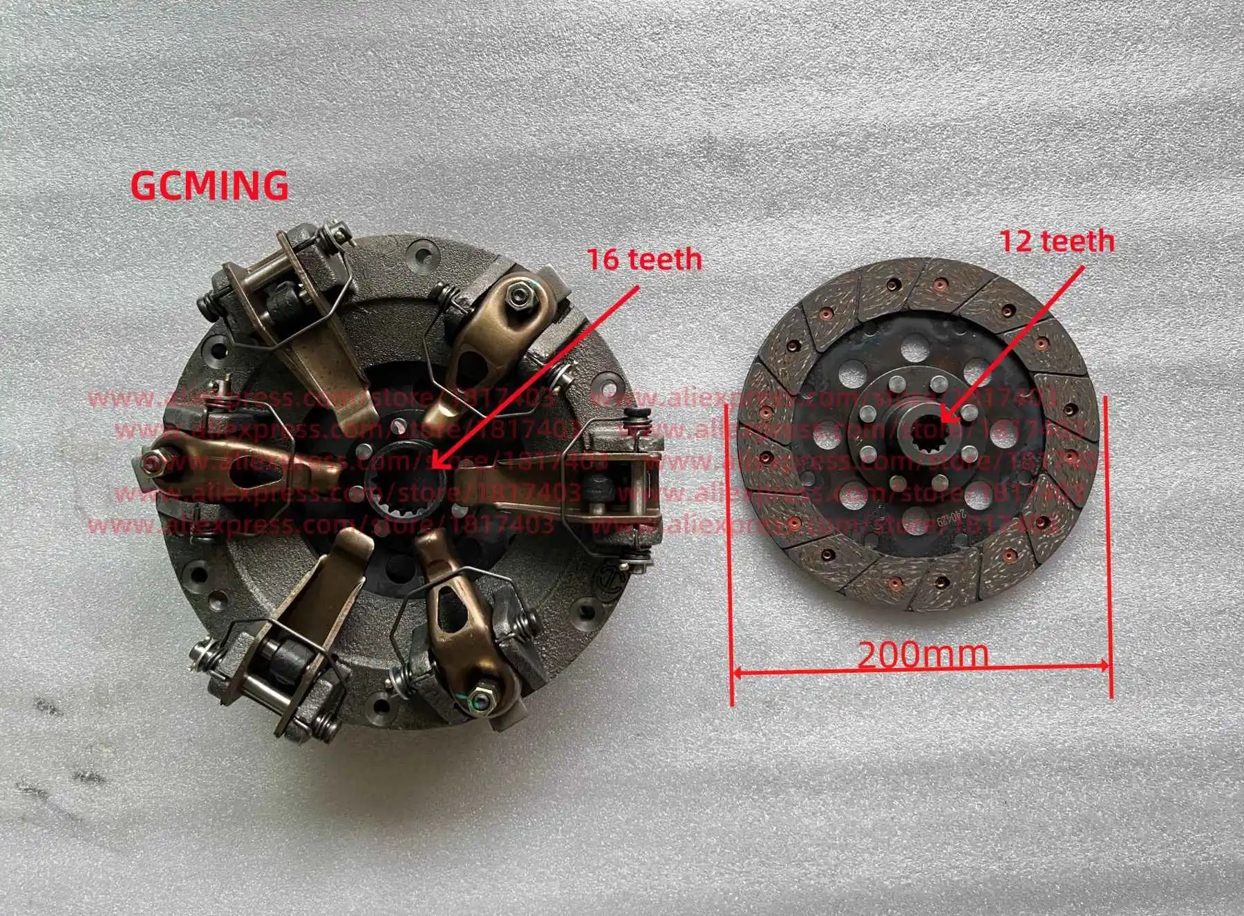 

Jinma 184.21S.010A 8" Six-finger type dual-stage clutch assembly + PTO Clutch disk, JINMA / JM 18-28HP tractors