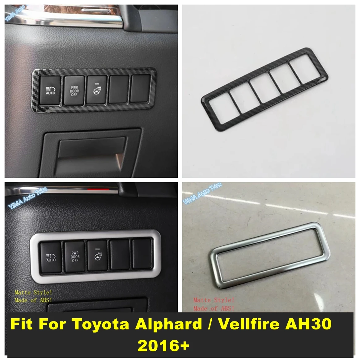 

Auto Head Lights Lamps Switch Button Control Decor Panel Cover Trim For Toyota Alphard / Vellfire AH30 2016 - 2021 Accessories