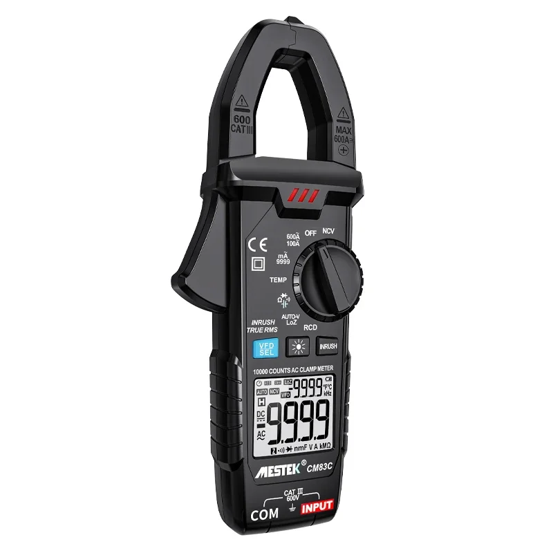 

Best Selling Factory price Digital Clamp Meter AC 600A Frequency Test Inrush current Temperature probe Auto Range high precision