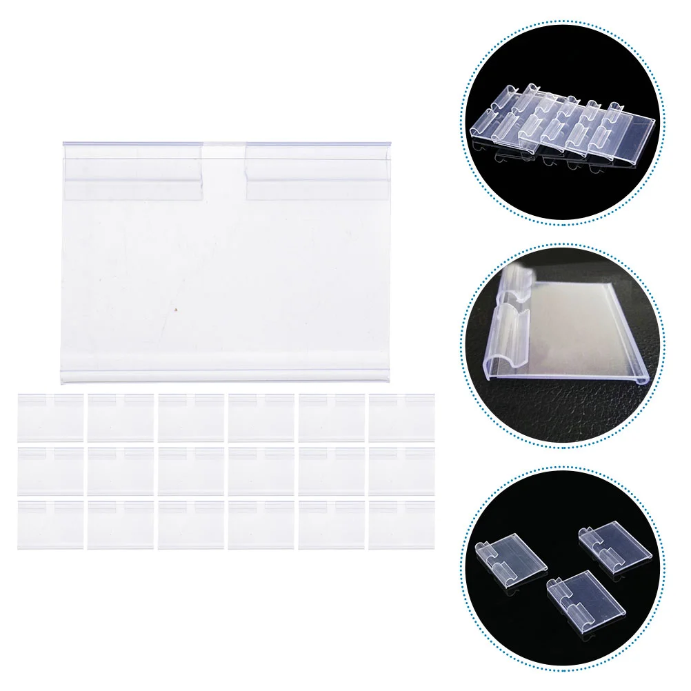 50 Pcs Pvc Label Plastic Hook Shelf Price Card Set 50pcs (60*42mm) Display Retail Holder Sign Stand Stands Shopping