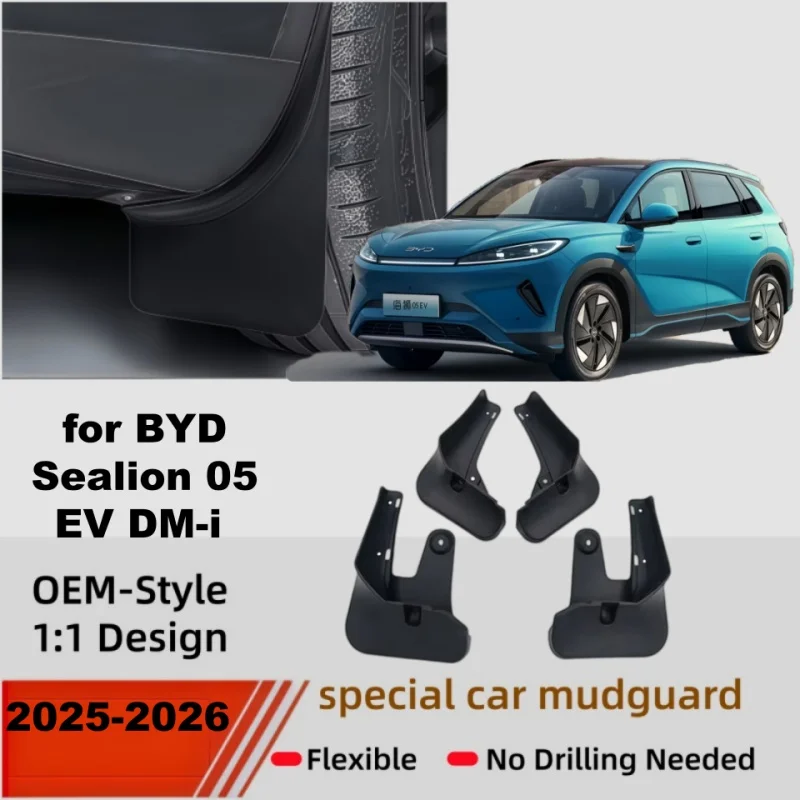 Car Mud Flaps For BYD Sealion 05 EV DM-i  Accessory MK2 2025 2026  Splashguard Front Rear Mudflap Fenders Mudguard Accessories