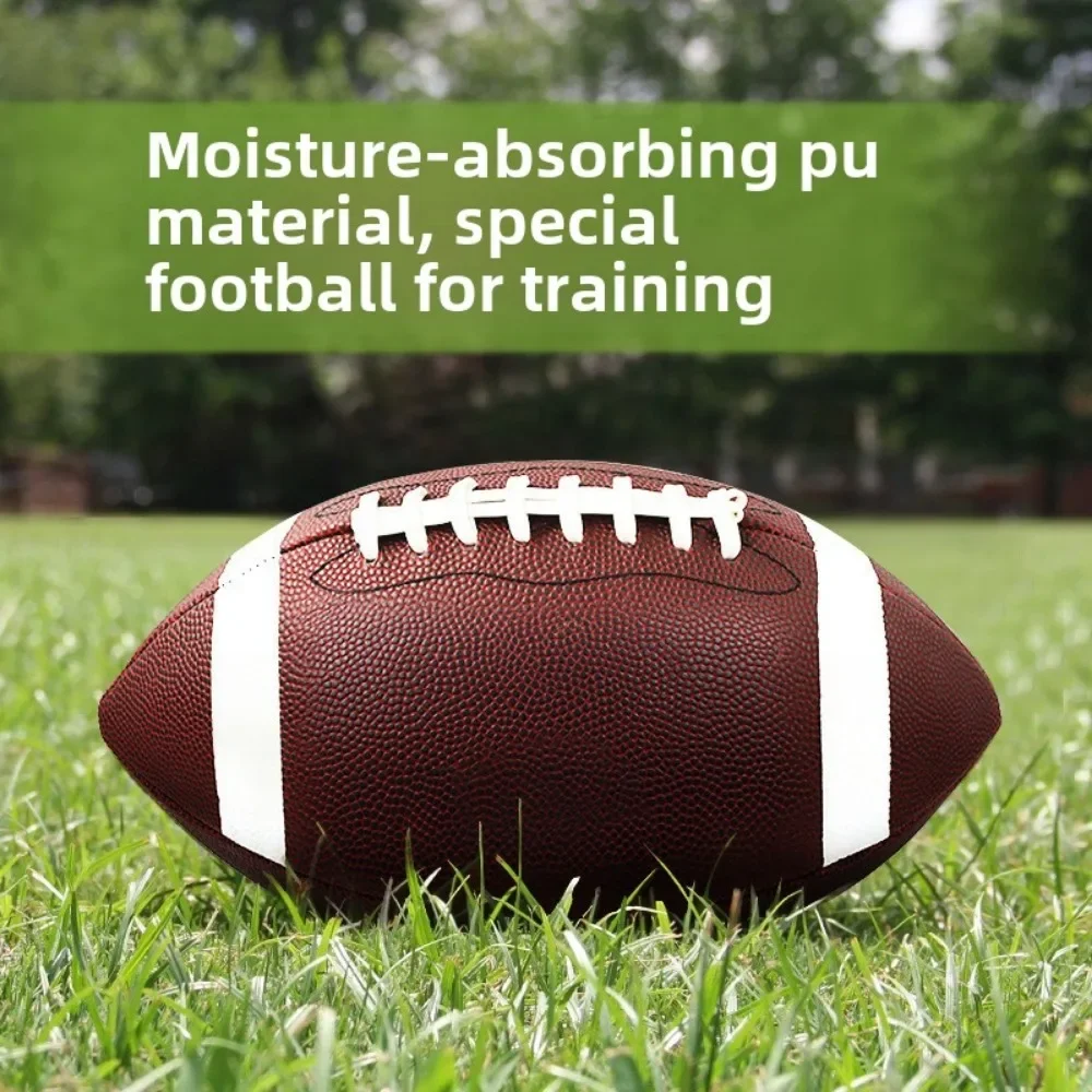 Size 9 Football PU Sports Footballs Abrasion Impact Resistant Training Outdoor Match Practice for Kids Adults Brown