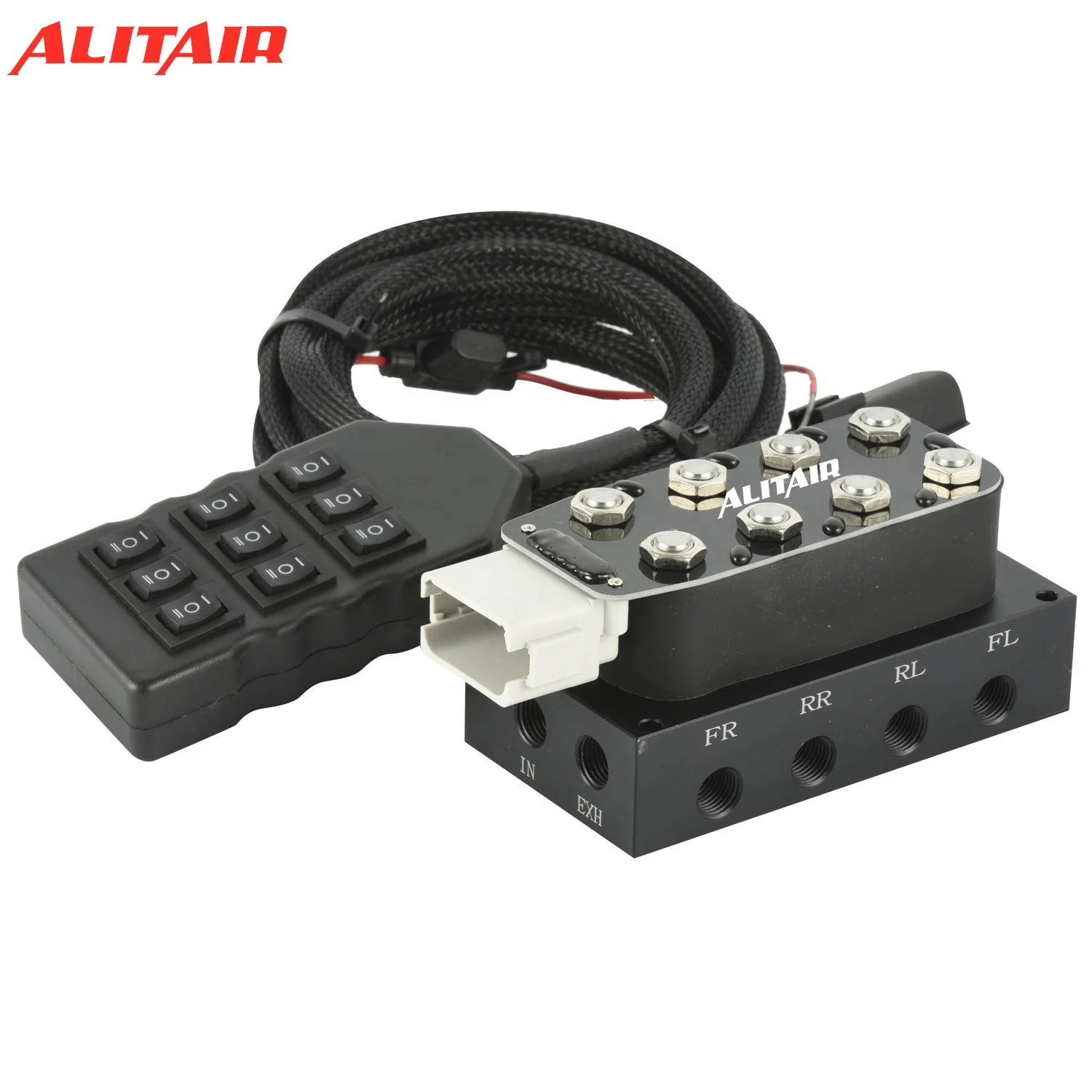 Black 7 Switch box Air Ride Suspension Solenoid Valves For Air Performance Car Truck Trailer