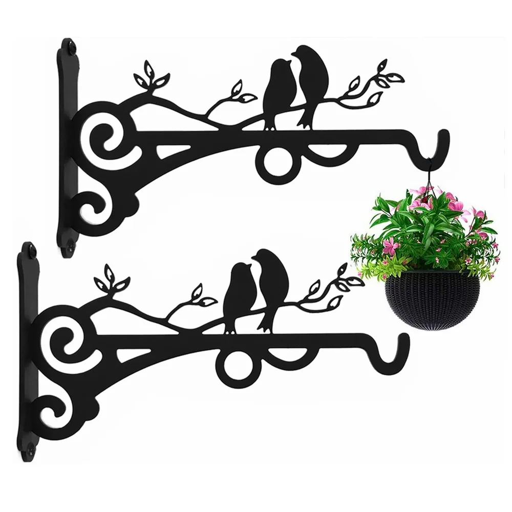 

1Pcs/2Pcs New Metal Hanging Basket Hook Geometry Bird Shaped Plant Brackets Wall Mounted Plant Hangers Outdoor