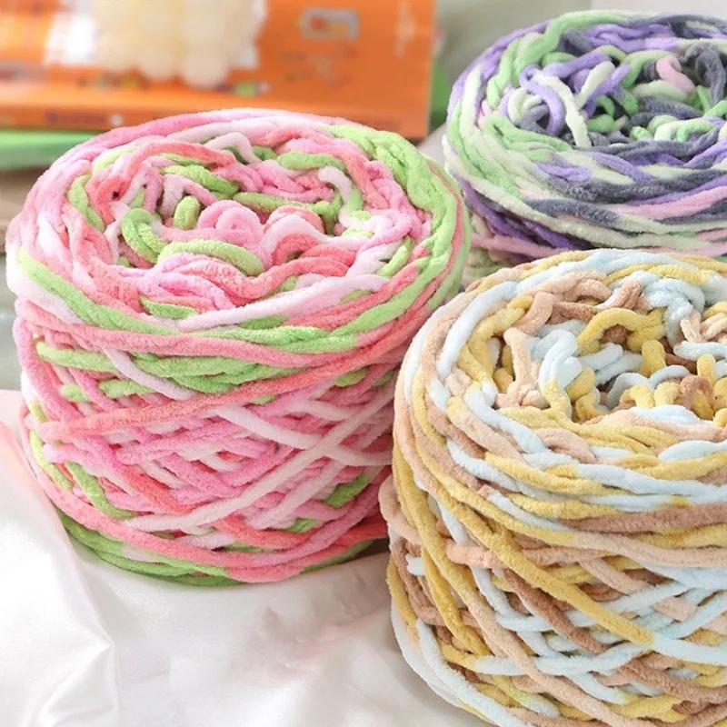 180g Thick Chunky Chenille Ice Yarn Solid Gradient Plush Thread for Blanket Scarf Hat Doll DIY Crochet Knitting Craft Supplies view 4