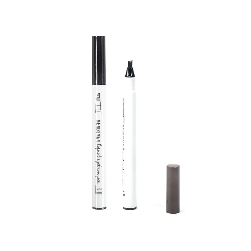 Fine Tip 4‑Prong Liquid Eyebrow Pen, Long‑Lasting Smooth Fork‑Tip Brow Makeup for Natural Eyebrow Drawing